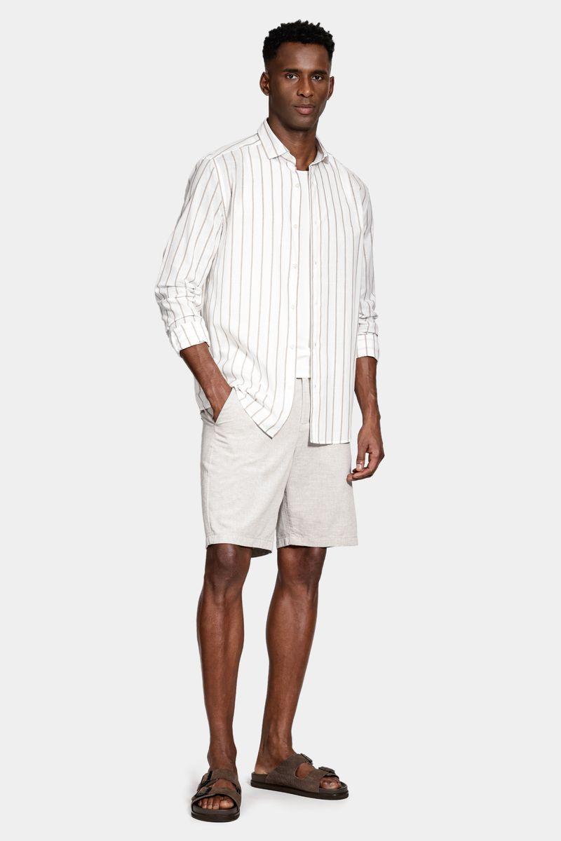 Bermuda Aramis Chino Algodão Classica Maquinetada Areia - 2