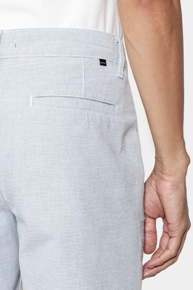 Bermuda Aramis Chino Algodão Maquinetada Azul Claro - 3