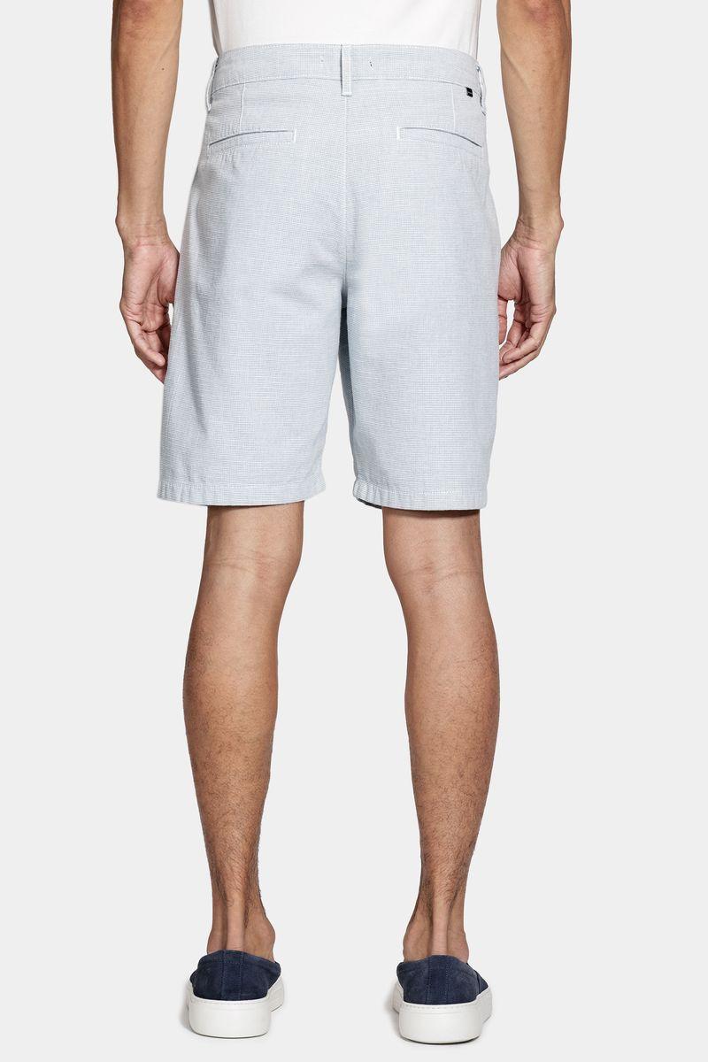 Bermuda Aramis Chino Algodão Maquinetada Azul Claro - 4