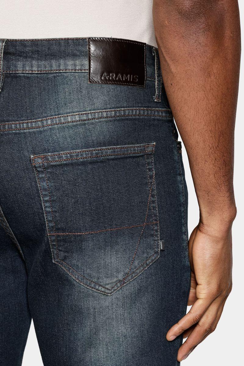 Calça Aramis Jeans Regular Blue Sobretinta Azul Escuro - 4