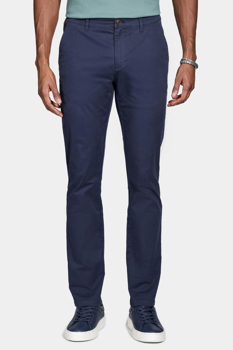 Calça Aramis Chino Algodão Premium Básica Marinho - 1