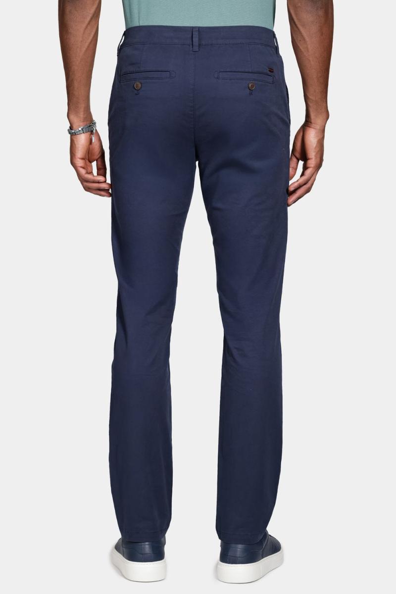 Calça Aramis Chino Algodão Premium Básica Marinho - 4
