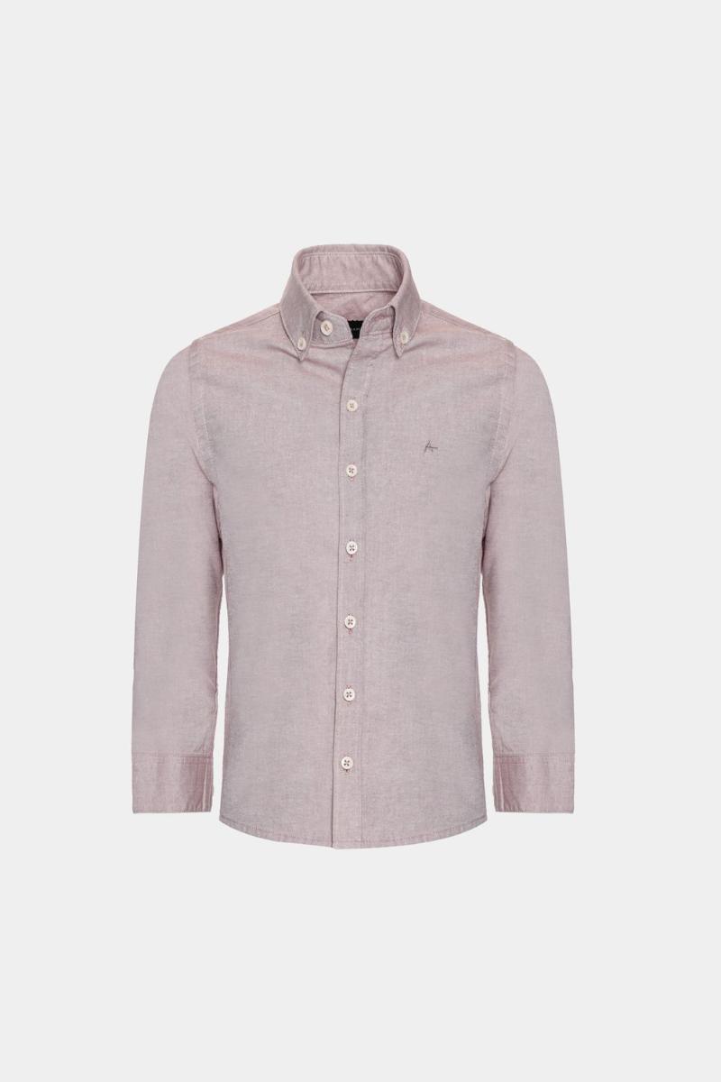 Camisa Aramis Infantil Manga Longa Oxford Rosa Escuro - 2