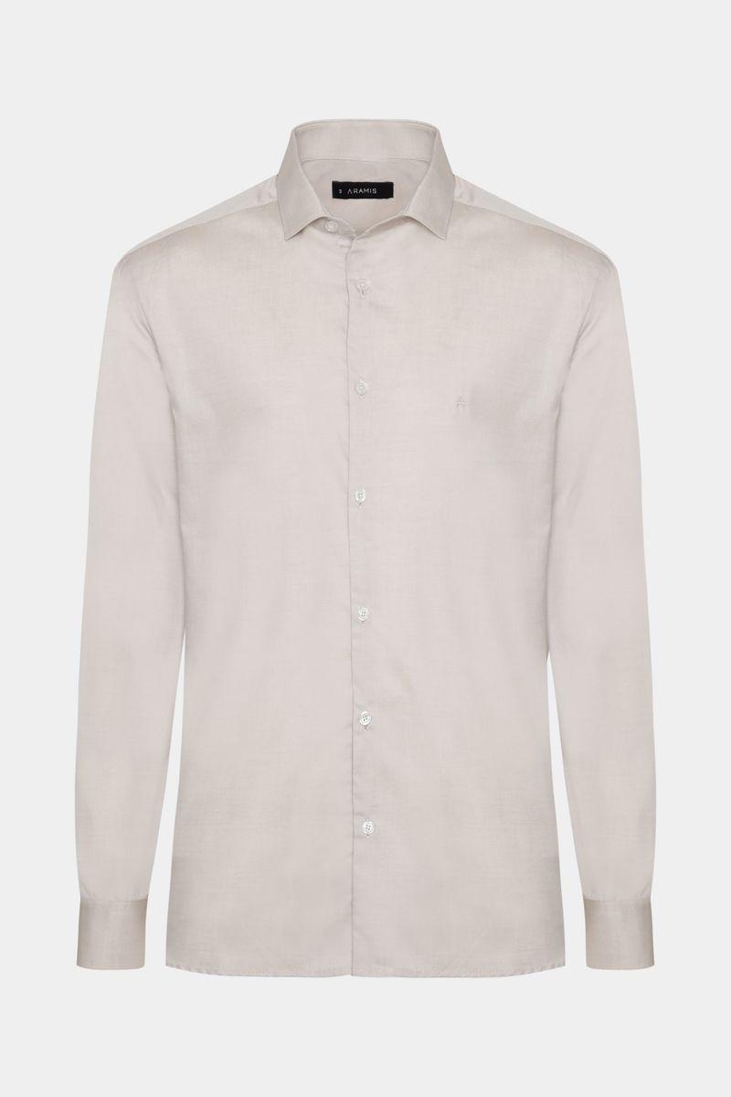 Camisa Aramis Manga Longa Pinpoint Bege - 4