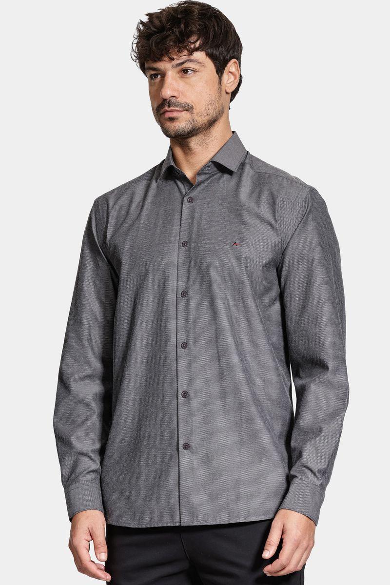 Camisa Aramis Manga Longa Algodão Misto Chumbo - 1