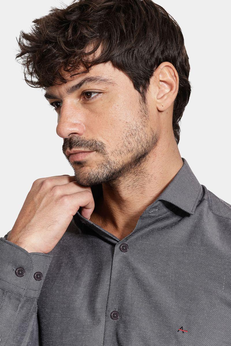 Camisa Aramis Manga Longa Algodão Misto Chumbo - 2
