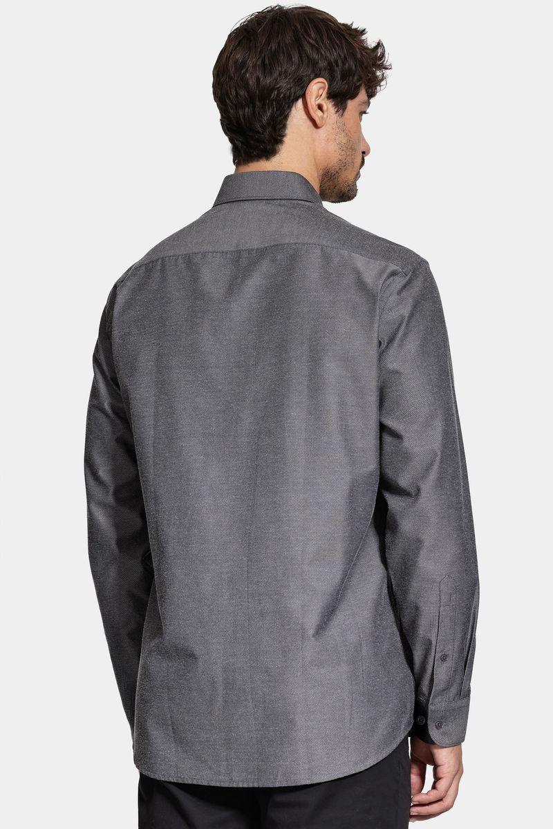 Camisa Aramis Manga Longa Algodão Misto Chumbo - 3