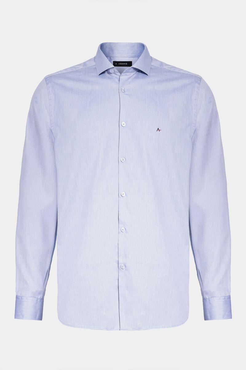 Camisa Aramis Manga Longa Algodão Misto Azul Escuro - 4