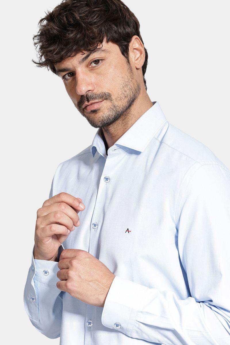 Camisa Aramis Manga Longa Algodão Misto Azul - 2