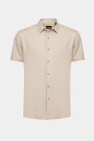 Camisa Aramis Manga Curta Slim Malha Mista Italiana Caqui - 5