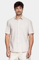 Camisa Aramis Manga Curta Regular Linho Algodão Caqui - 1