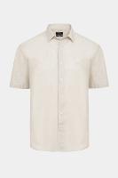 Camisa Aramis Manga Curta Regular Linho Algodão Caqui - 4