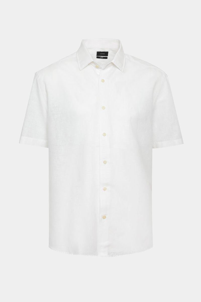 Camisa Aramis Manga Curta Regular Linho Algodão Branco - 4