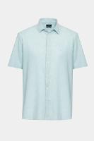 Camisa Aramis Manga Curta Regular Linho Algodão Azul - 4