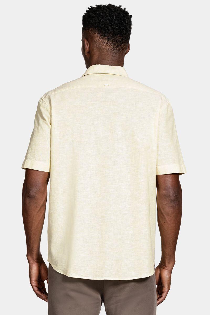 Camisa Aramis Manga Curta Regular Linho Algodão Amarelo - 3