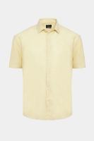 Camisa Aramis Manga Curta Regular Linho Algodão Amarelo