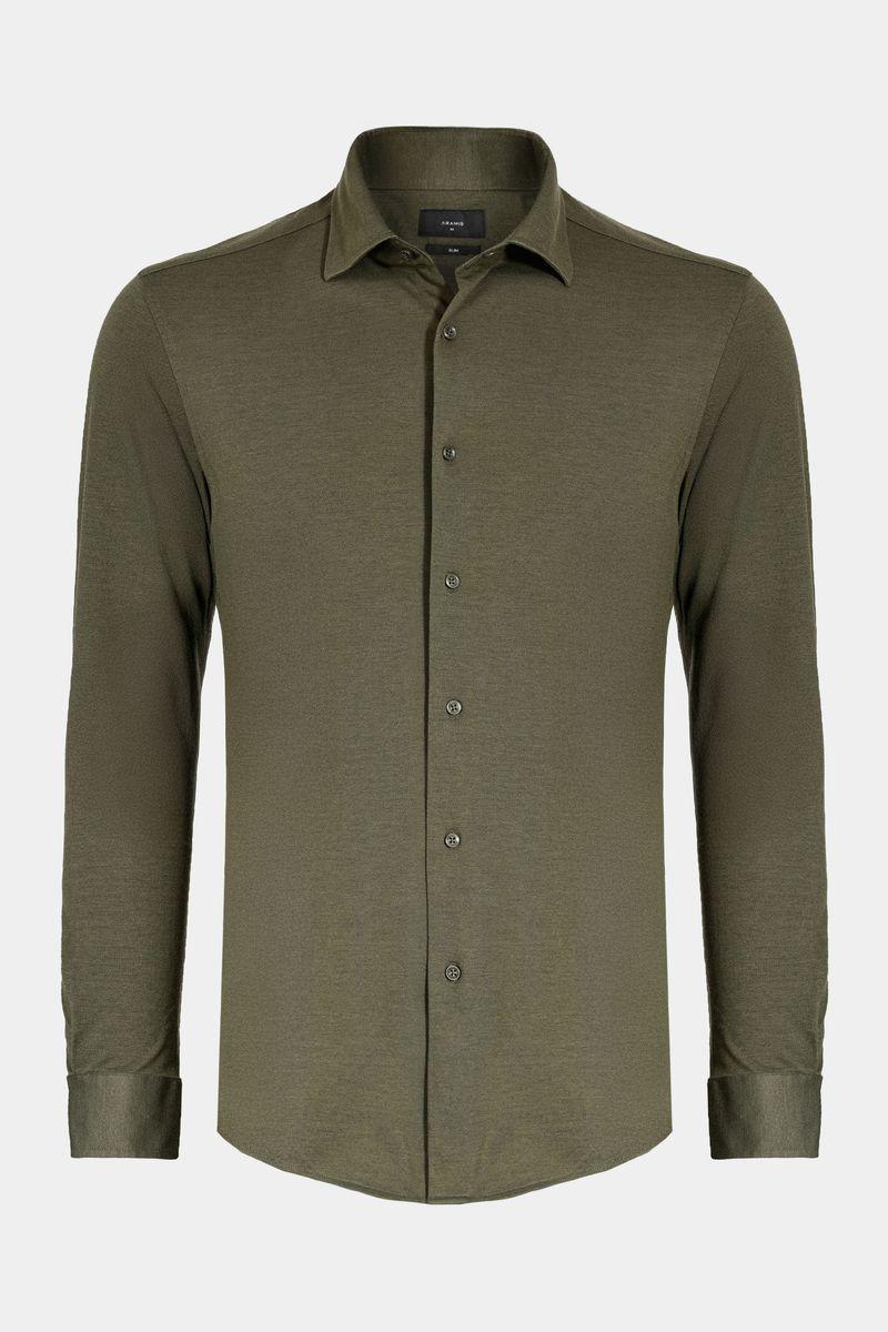 Camisa Aramis Manga Longa Slim Piquet de Malha Verde - 4
