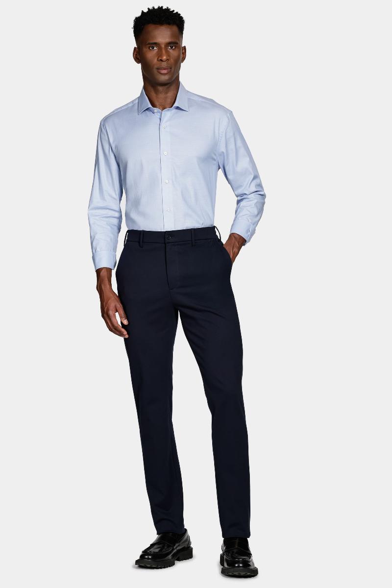 Camisa Aramis Manga Longa Maquinetada Stretch Azul - 2