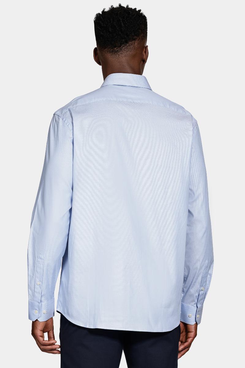 Camisa Aramis Manga Longa Maquinetada Stretch Azul - 4