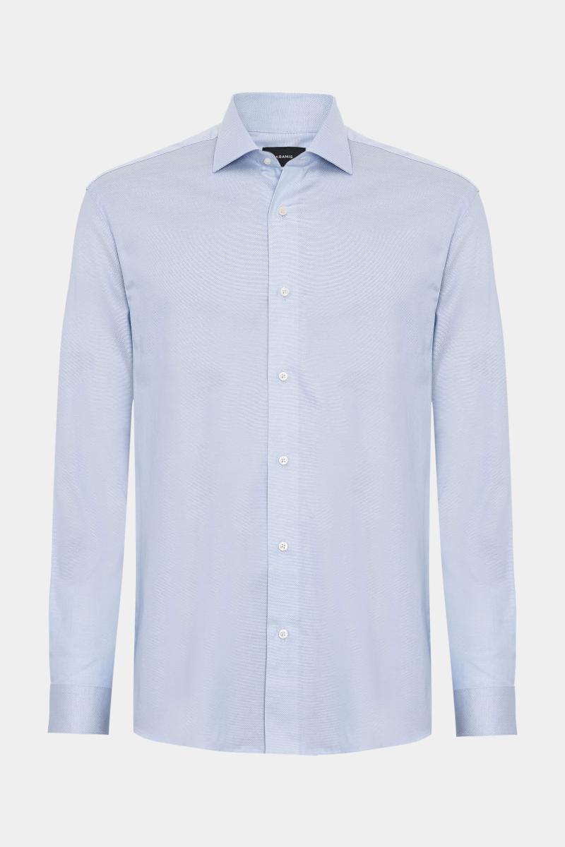 Camisa Aramis Manga Longa Maquinetada Stretch Azul - 5