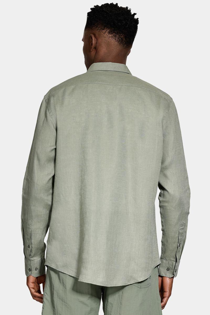 Camisa Aramis Manga Longa Slim em Linho Irlandês Verde - 4