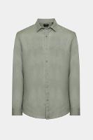 Camisa Aramis Manga Longa Slim em Linho Irlandês Verde - 1