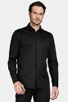 Camisa Aramis Manga Longa Slim Algodão Modal e Seda Preto - 1