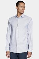Camisa Aramis Manga Longa Regular Branco e Azul - 1