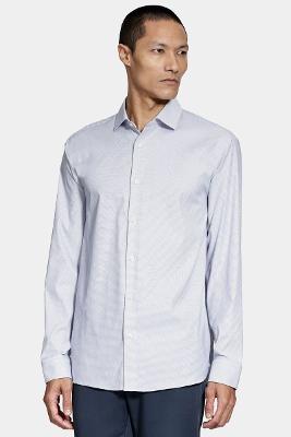 Camisa Aramis Manga Longa Regular Branco e Azul