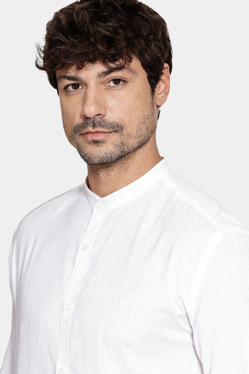 Camisa Aramis Manga Longa Regular Linho Branco - 3