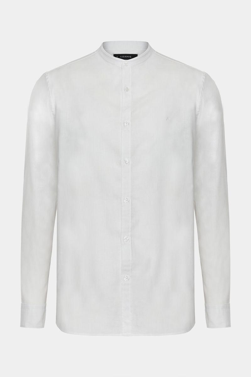 Camisa Aramis Manga Longa Regular Linho Branco - 4