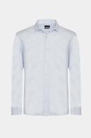 Camisa Aramis Manga Longa Regular Liso Azul e Branco - 1