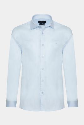 Camisa Aramis Slim Tricoline Algodão Manga Longa Azul