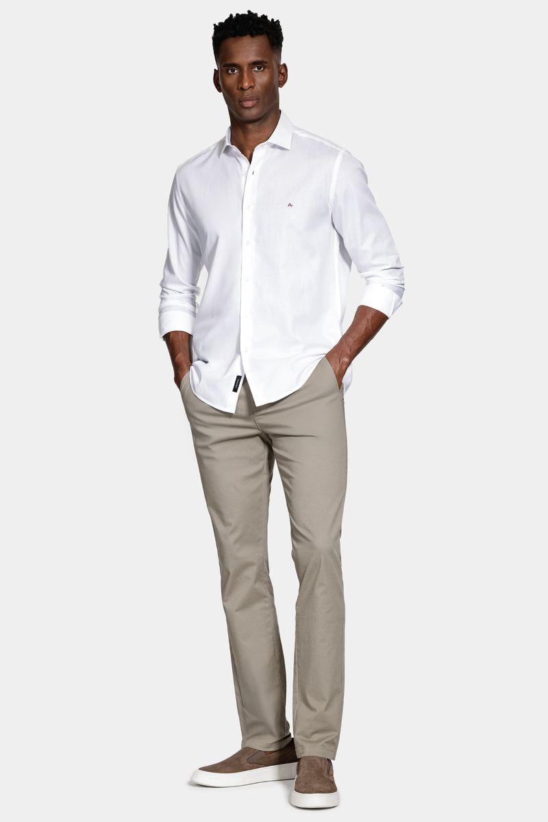 Camisa Aramis Slim Algodão Tricoline Manga Longa Branco - 3