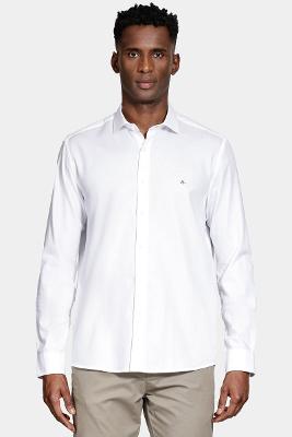 Camisa Aramis Slim Algodão Tricoline Manga Longa Branco