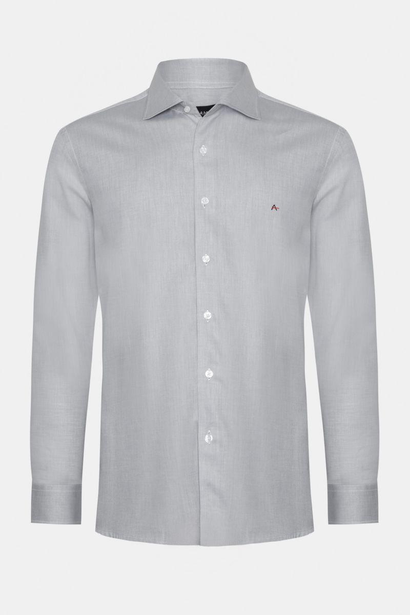 Camisa Aramis Slim Algodão Tricoline Manga Longa Cinza - 1