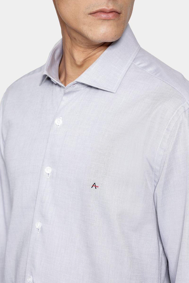 Camisa Aramis Slim Algodão Tricoline Manga Longa Cinza - 4