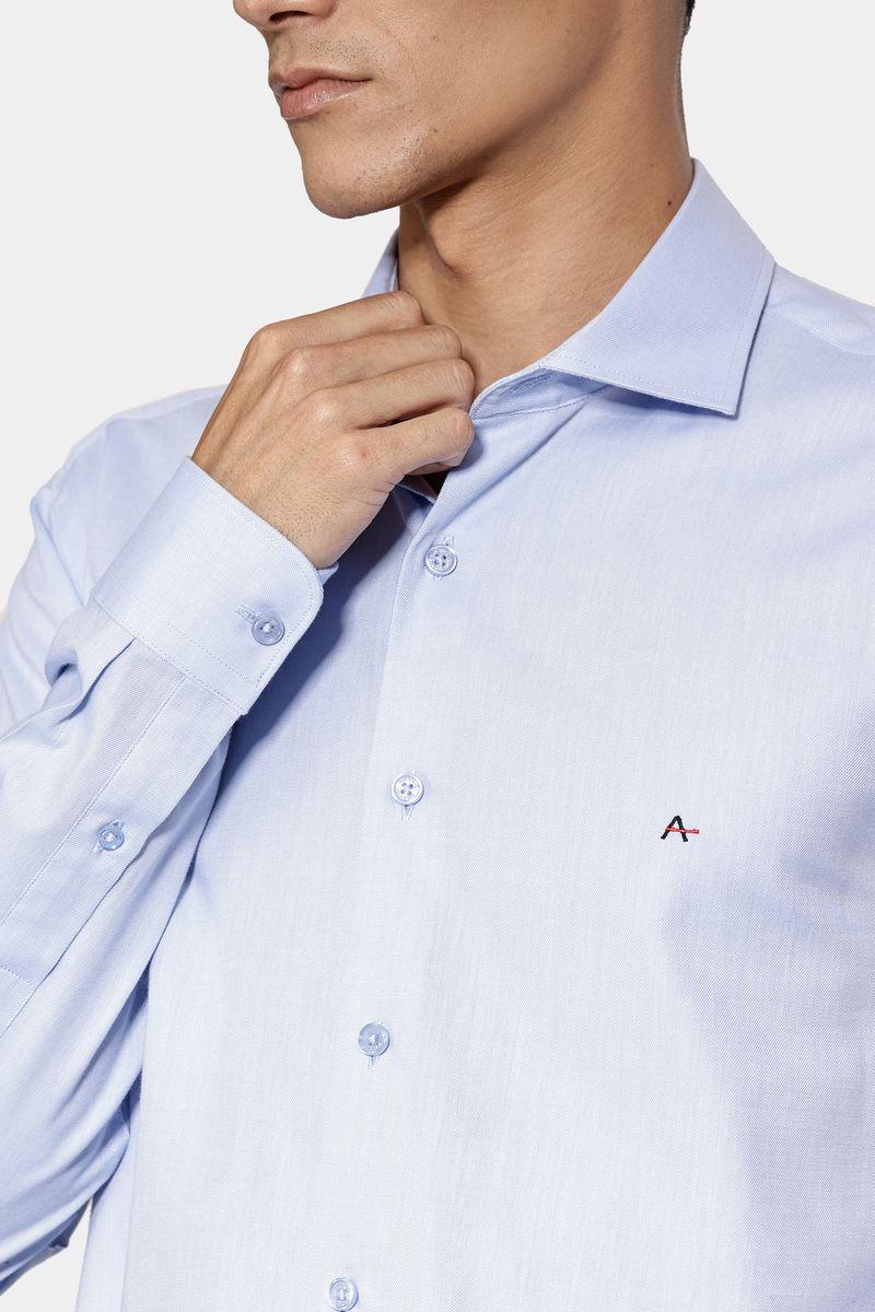 Camisa Aramis Slim Algodão Tricoline Manga Longa Azul - 4