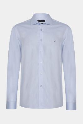 Camisa Aramis Slim Algodão Tricoline Manga Longa Azul