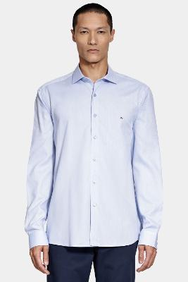 Camisa Slim Algodão Tricoline Manga Longa Azul Claro