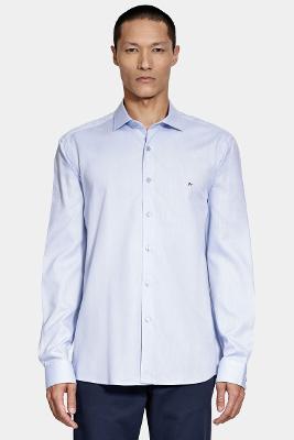 Camisa Aramis Slim Algodão Tricoline Manga Longa Azul