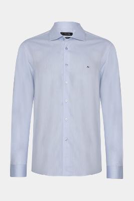 Camisa Aramis Slim Algodão Tricoline Manga Longa Azul