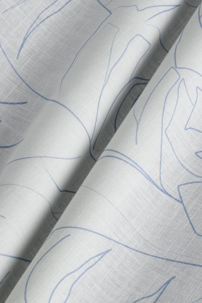 Camisa Aramis Regular Algodão Manga Curta Branco e Azul - 5