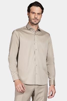 Camisa Aramis Manga Longa Tech Cotton Blend Caqui
