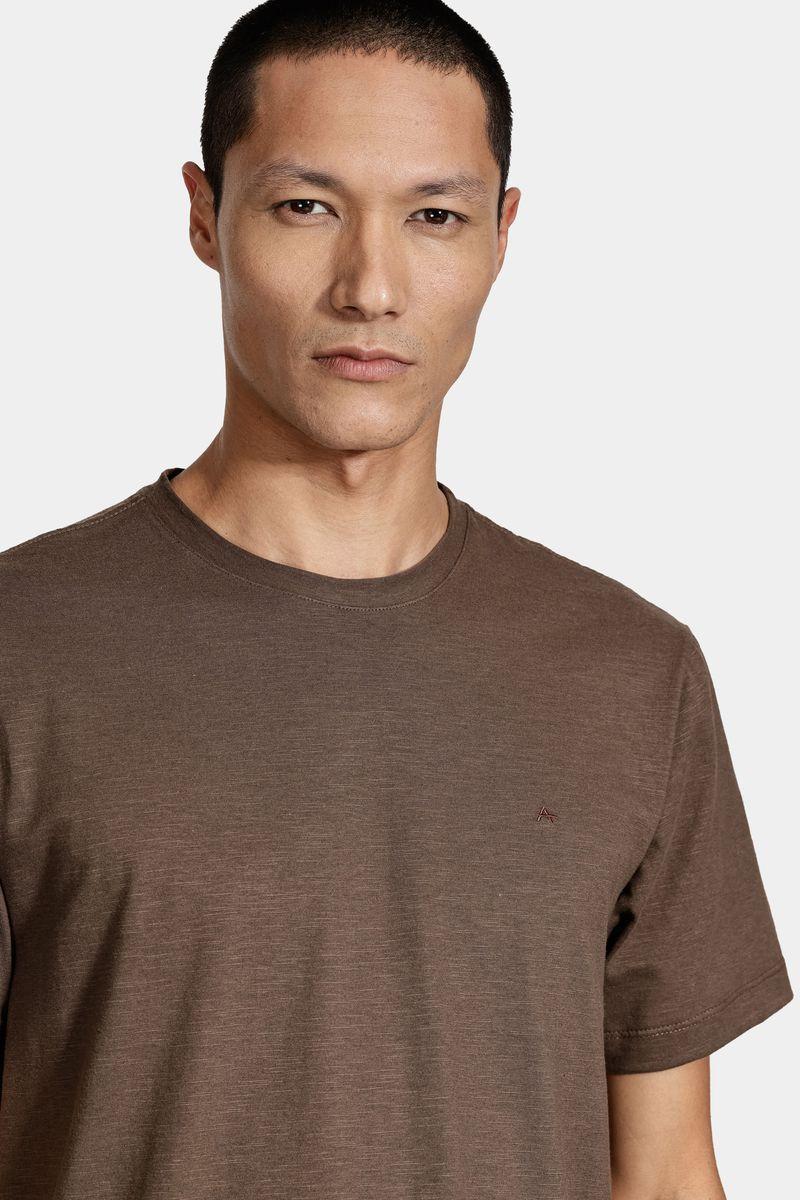 Camiseta Aramis Algodão Flamê Manga Curta Caqui - 2