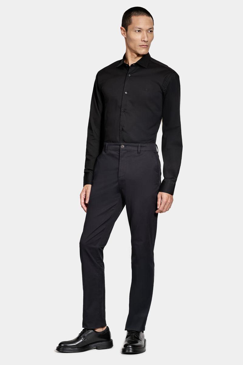 Camisa Aramis Slim Tricoline Algodão Manga Longa Preto - 2
