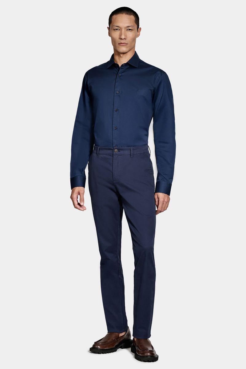 Camisa Aramis Slim Tricoline Algodão Manga Longa Marinho - 2