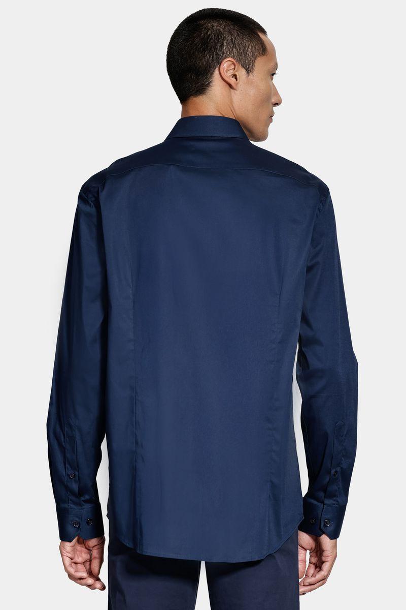 Camisa Aramis Slim Tricoline Algodão Manga Longa Marinho - 4