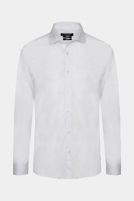 Camisa Slim Tricoline Algodão Manga Longa Não Ativar Branco