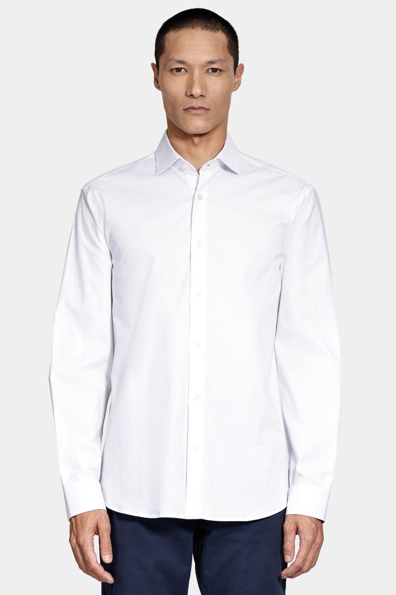 Camisa Aramis Slim Tricoline Algodão Manga Longa Branco - 1